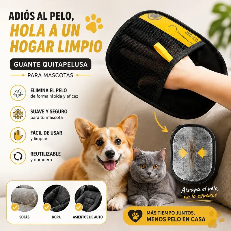 Guante Removedor de Pelo 2 en 1 - Negro